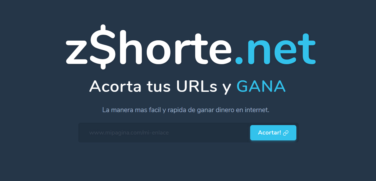 Acorta enlaces y gana dinero con zShorte.net | zShorte.net